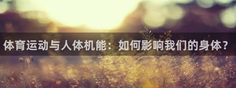 德国MK体育官方正版app集团：体育运动与人体机能：如何影响